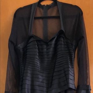 JS Collections black mesh evening gown, Size 16